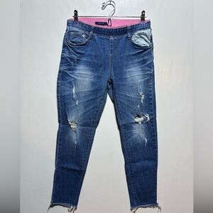 Trendy Distressed Blue Skinny Jeans